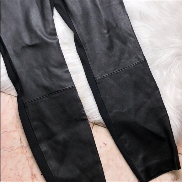 RAG AND BONE HIGH WAIST LEATHER PANELED PANTS 10 - Picture 3 of 5